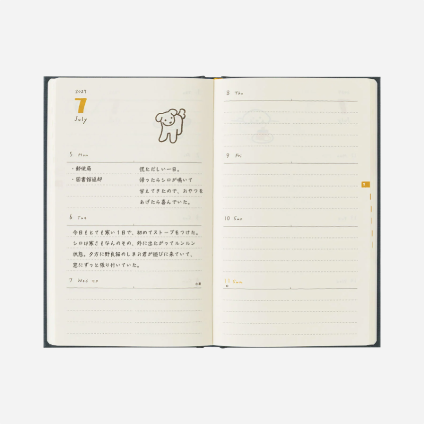 Kalendorinė planuotė. Book Style Diary [B6] Dog Navy 2027