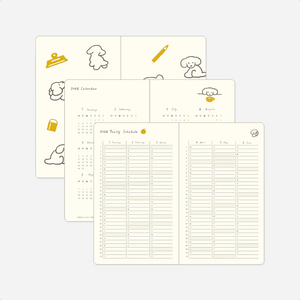 Kalendorinė planuotė. Book Style Diary 2026 Yellow [Dog]