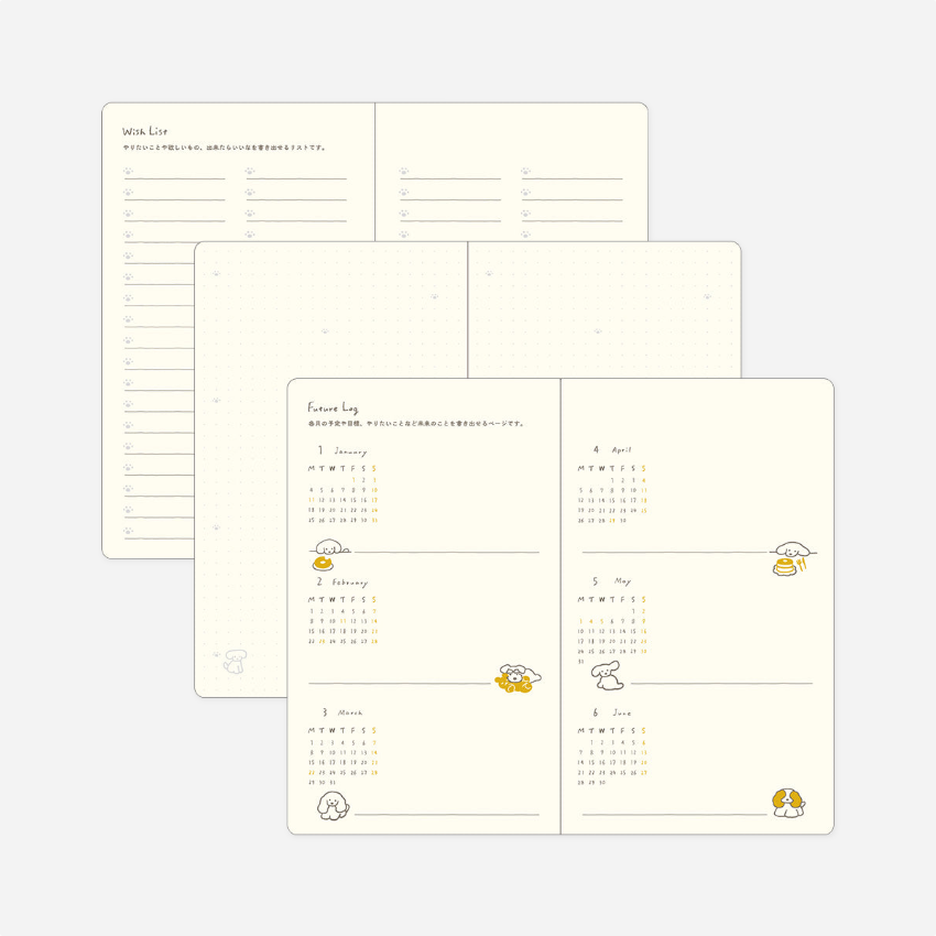 Kalendorinė planuotė. Book Style Diary [B6] Dog Yellow 2027