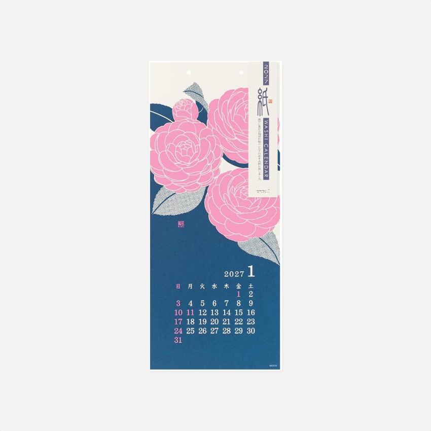 Kalendorius. Wall-Hanging Echizen Washi [S] 2027 [Flower]