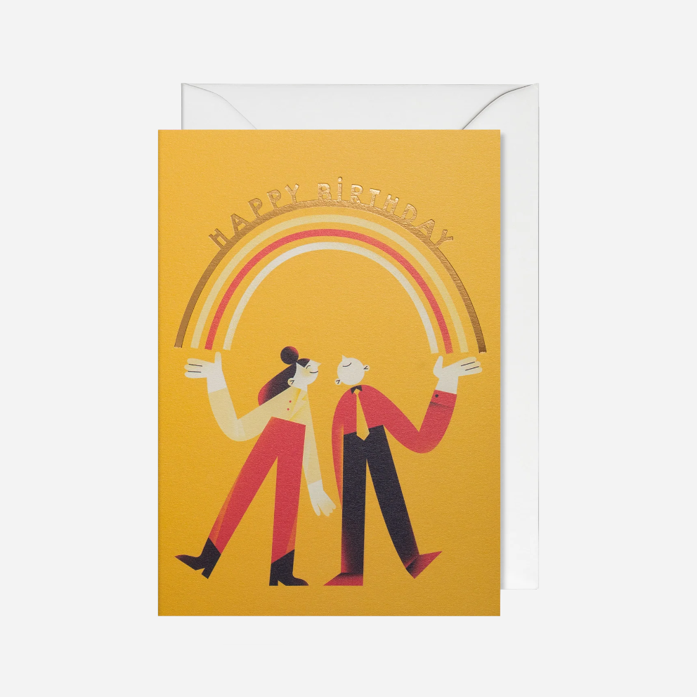 Atvirukas. Golden Rainbow Happy Birthday