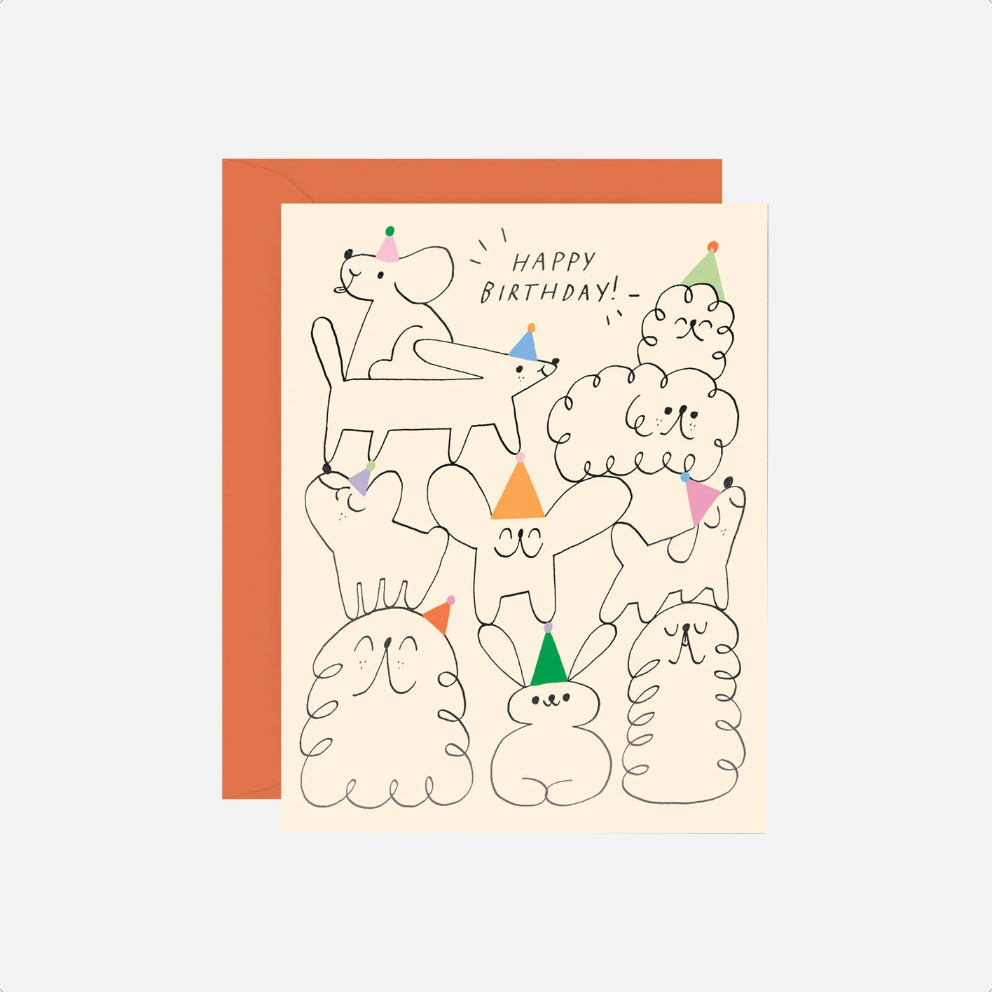 Atvirukas. Happy Birthday Animal Stack
