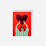 Atvirukas. Striped Love Heart Girl