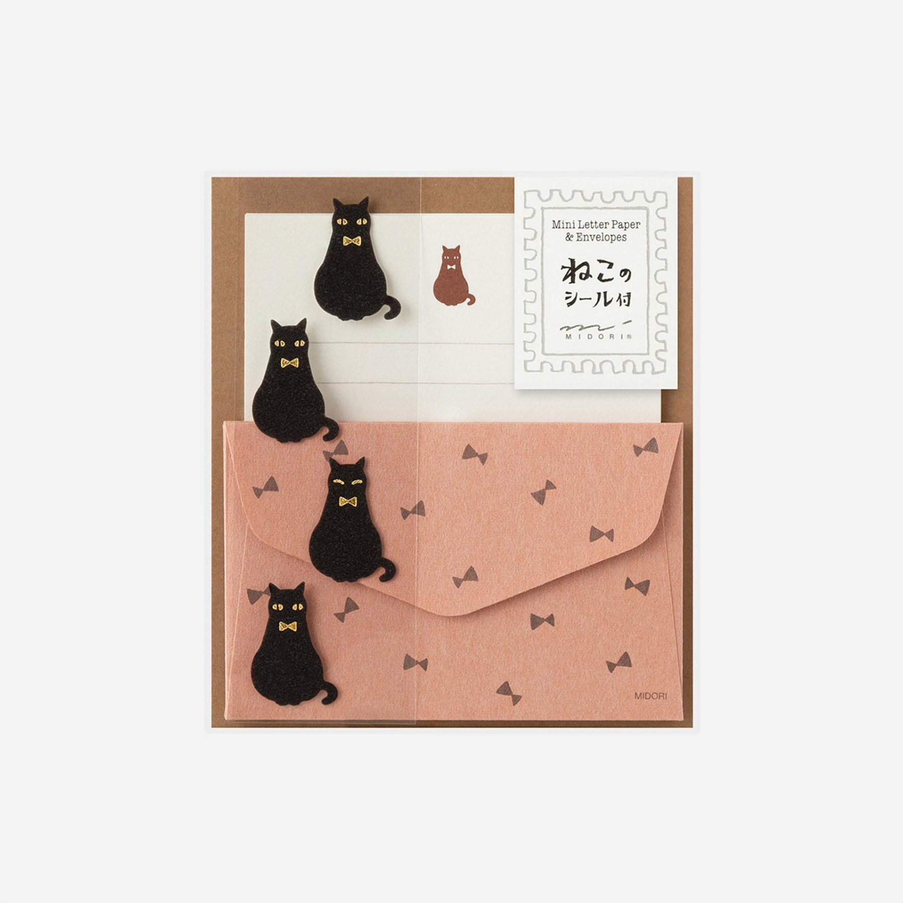 Laiškų rinkinys. Mini Letter Set with Stickers [Black Cat]