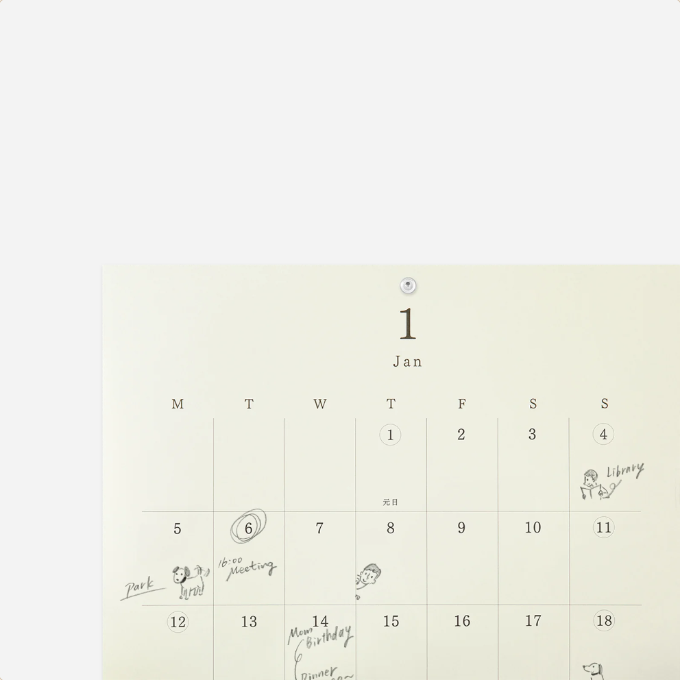 Sieninis kalendorius. MD Calendar Folded Wall-Hanging [A3] 2026