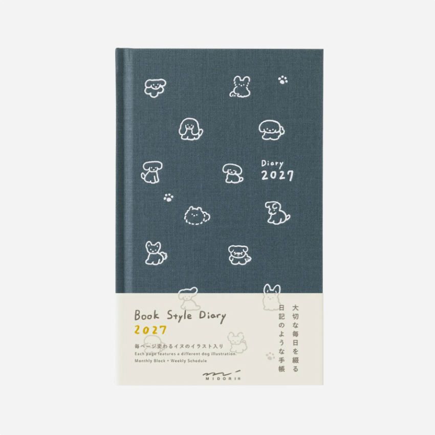 Kalendorinė planuotė. Book Style Diary [B6] Dog Navy 2027