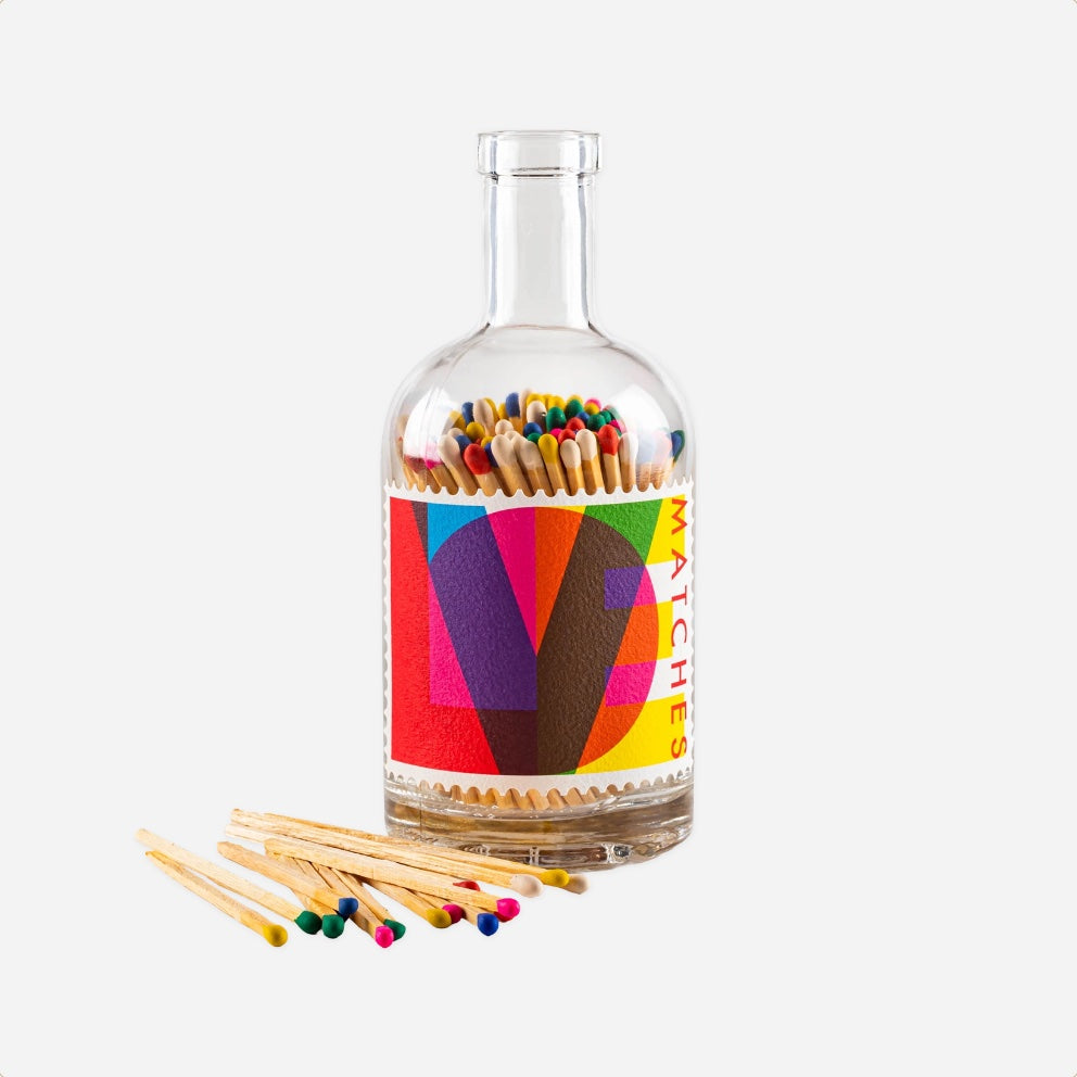 Degtukai. LOVE Stamp Match Bottle by Pressink