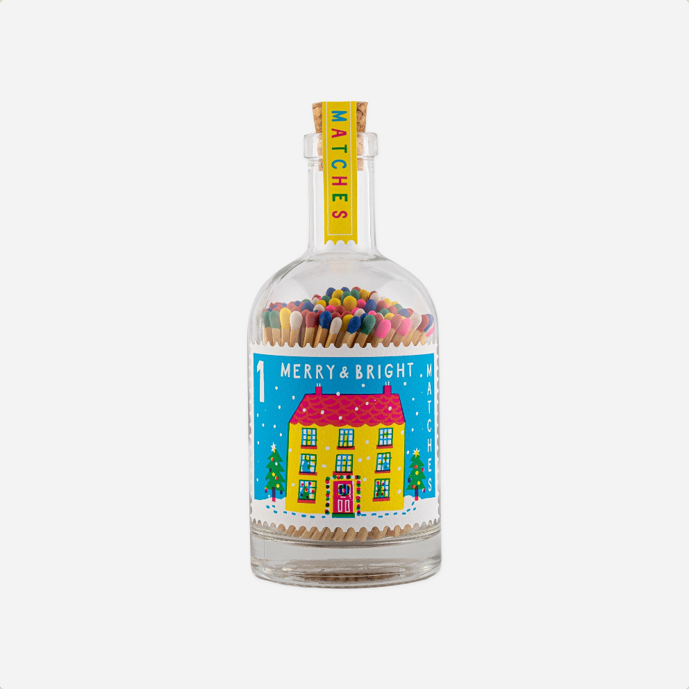 Degtukai. Merry & Bright Stamp Match Bottle