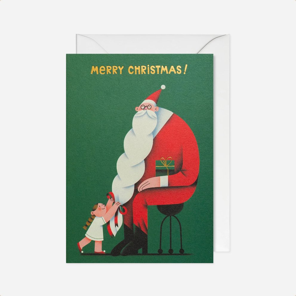 Atvirukas. Bearded Santa