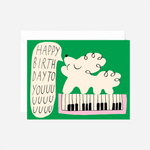 Atvirukas. Happy Birthday To You Dog & Keyboard