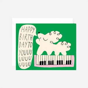 Atvirukas. Happy Birthday To You Dog & Keyboard