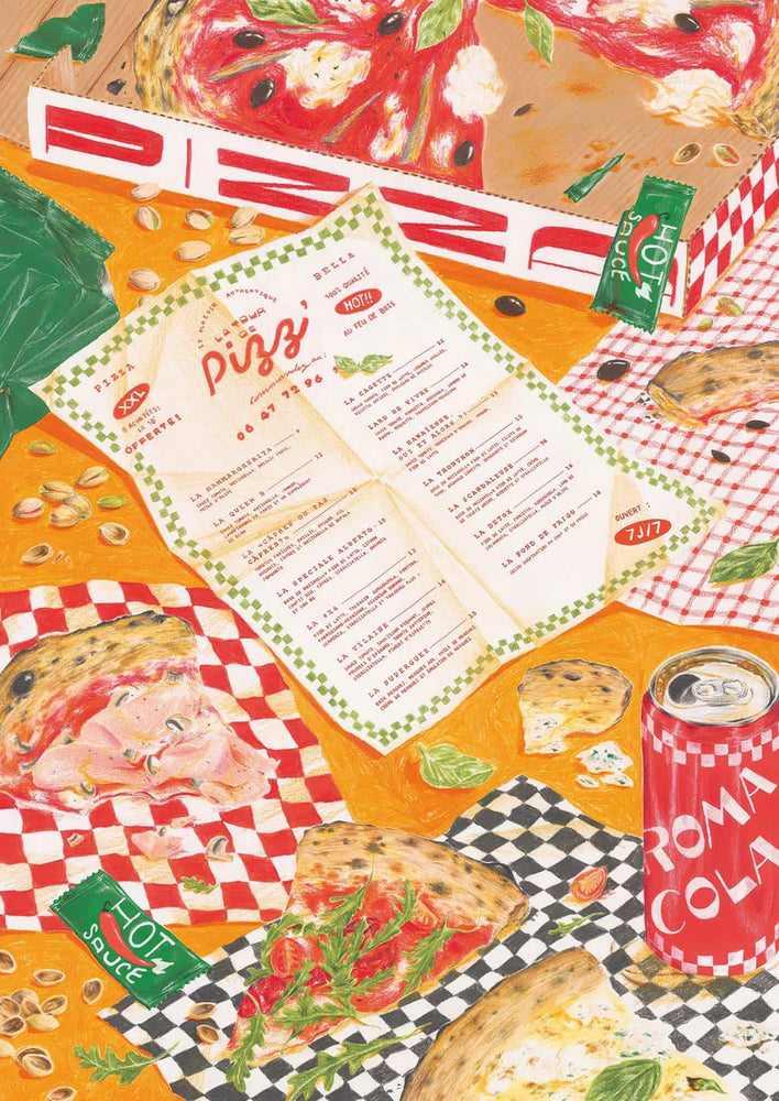 Dėlionė. Pizza à emporter