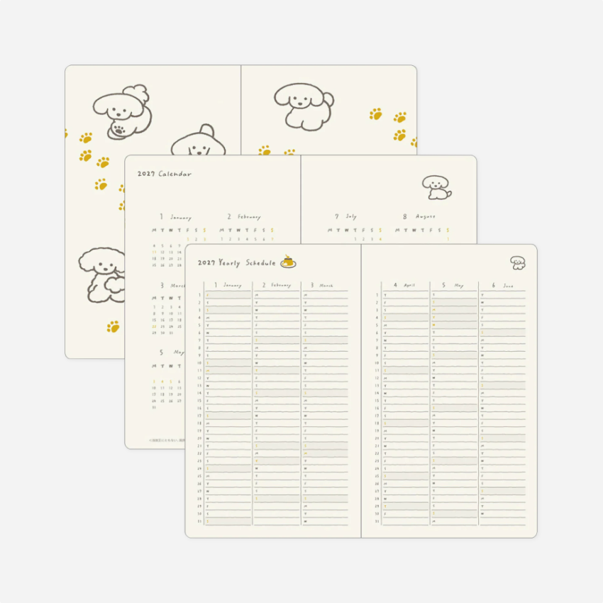 Kalendorinė planuotė. Book Style Diary [B6] Dog Yellow 2027