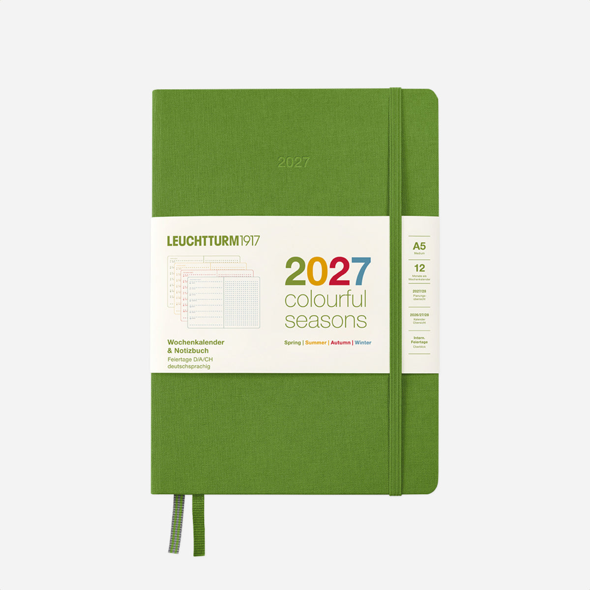 Kalendorinė planuotė. Colourful Seasons Savaitinė su užrašų lapu [A5] 2027