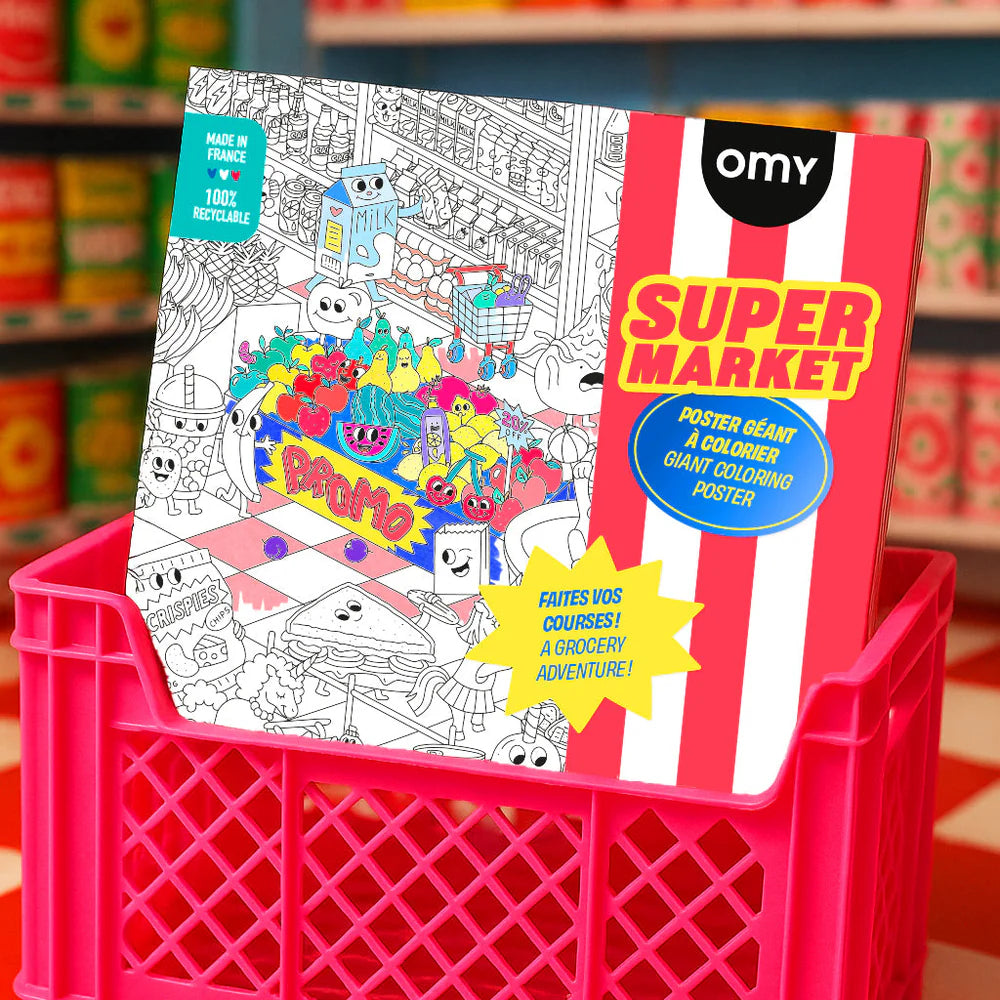 Spalvinimo plakatas. Super Market
