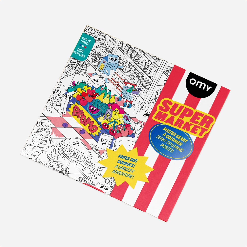 Spalvinimo plakatas. Super Market