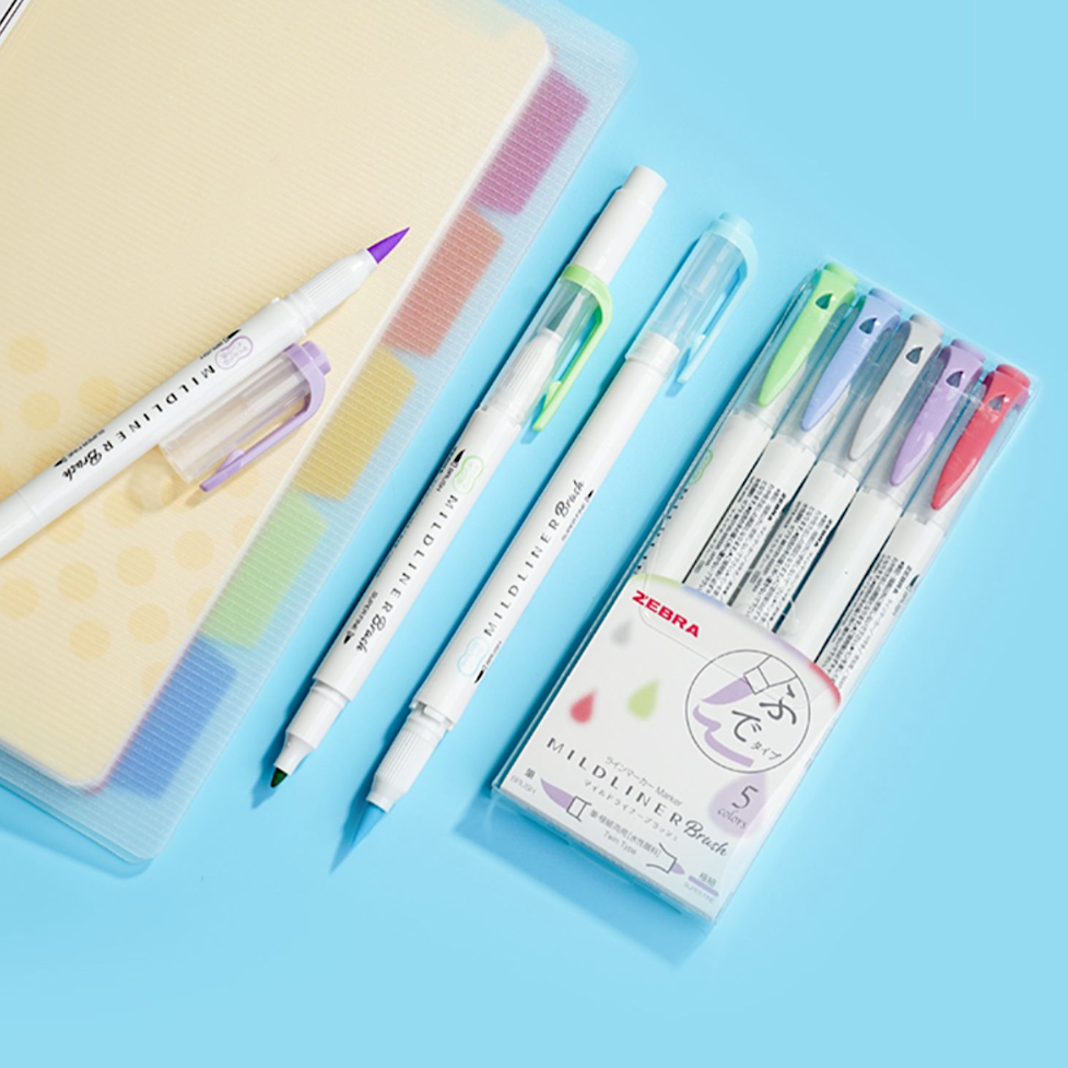 Flomasteriai. MILDLINER teptukinių rašiklių rinkinys