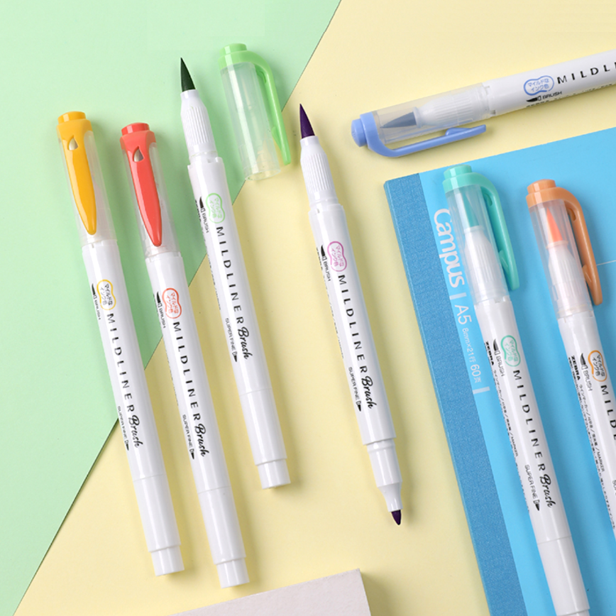 Flomasteriai. MILDLINER teptukinių rašiklių rinkinys