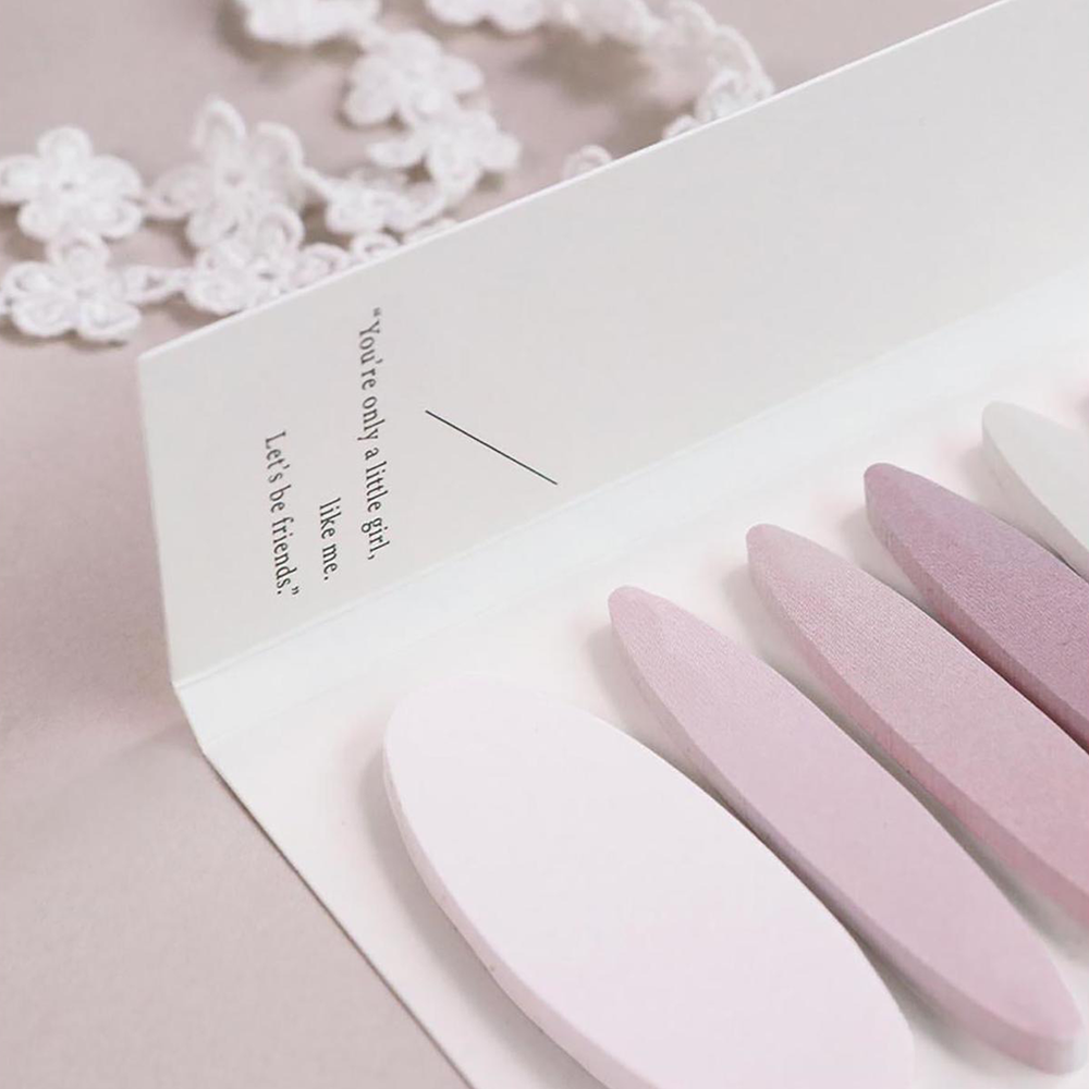 Rausvų pastelinių lipnių lapelių rinkinys