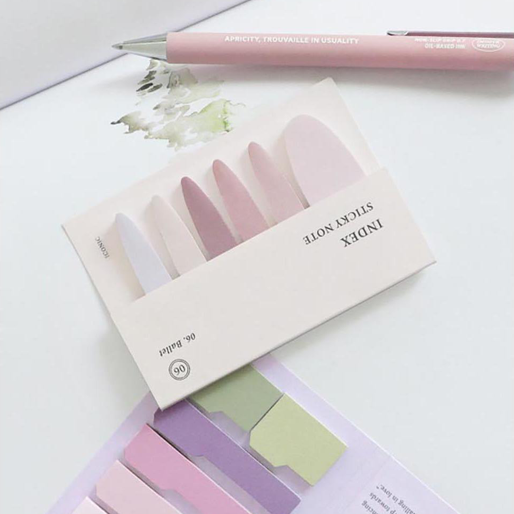 Rausvų pastelinių lipnių lapelių rinkinys
