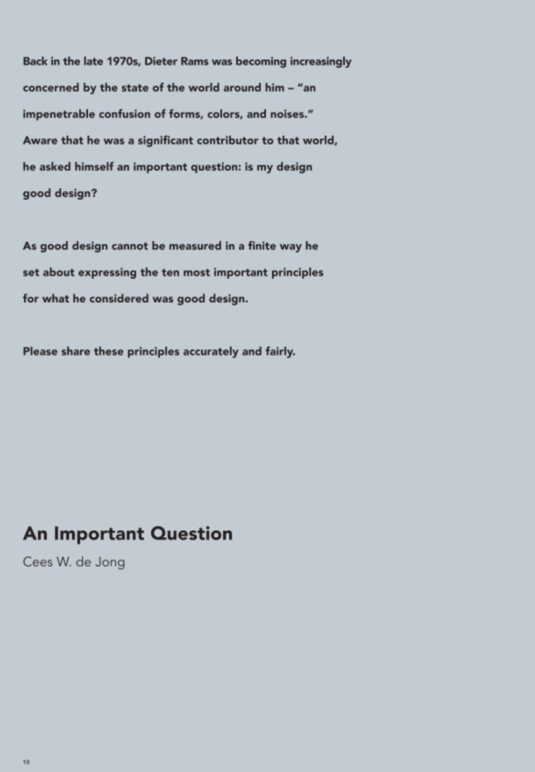 Knyga. Ten Principles for Good Design: Dieter Rams