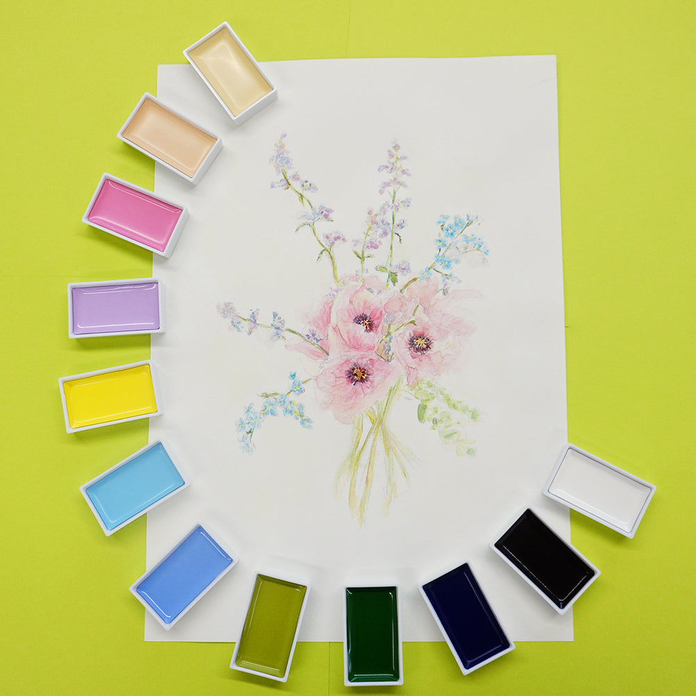 Japoniška akvarelė. Gansai Tambi 48-ių spalvų