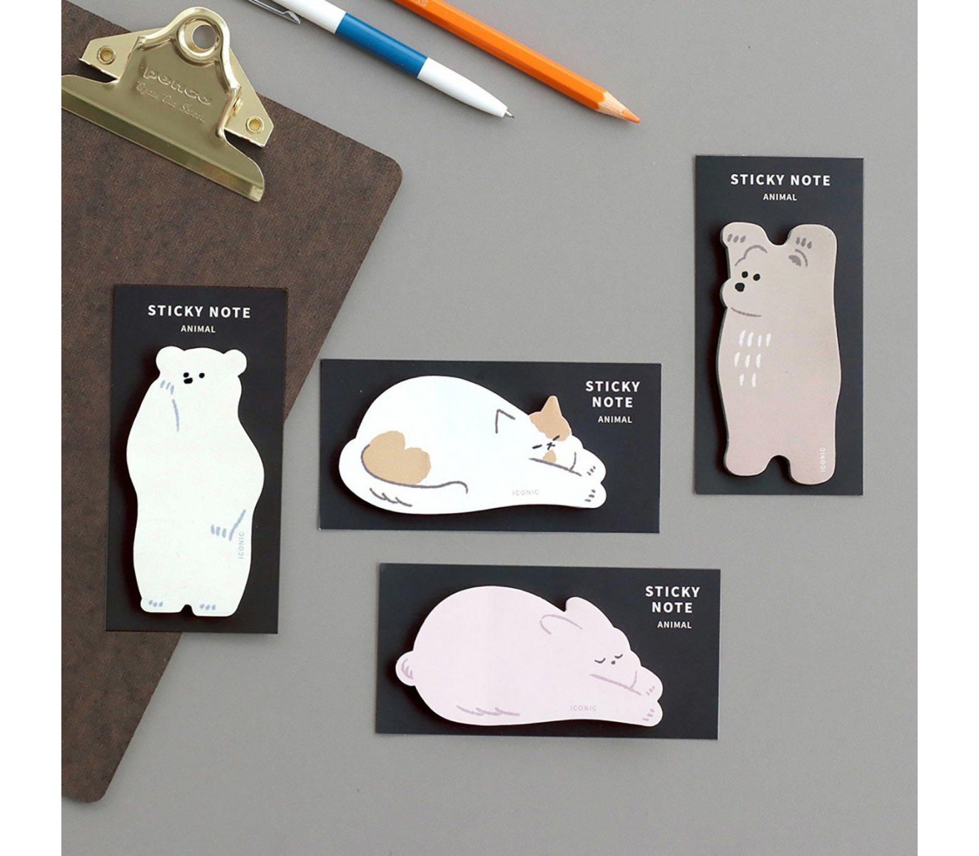 Lipnūs lapeliai. Sticky Note Animal [Brown Bear]